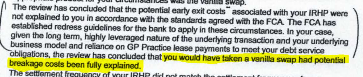 The doctors were told that they would have agreed to the swap, even if they had been told about the expected costs of up to £1.9m.