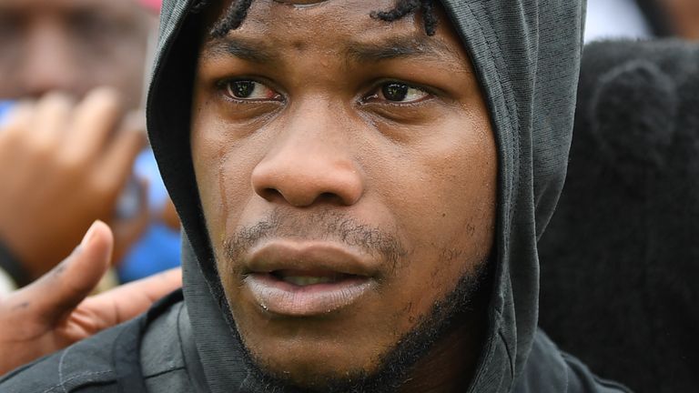 John Boyega takes part in an anti-racism demonstration