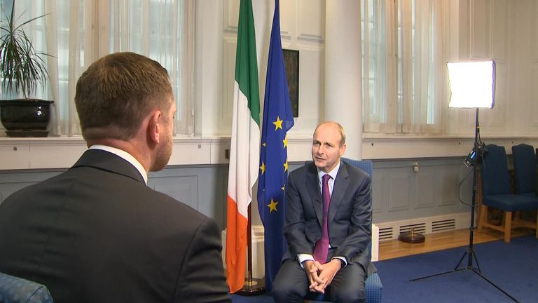 Irish Prime Minister Micheal Martin speaks with Sky's Ireland Correspondent Stephen Murphy