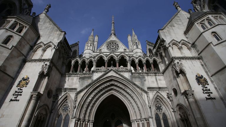 The Royal Courts of Justice building, which houses the High Court of England and Wales, is pictured in London on February 3, 2017. / AFP / Daniel LEAL-OLIVAS (Photo credit should read DANIEL LEAL-OLIVAS/AFP/Getty Images) 