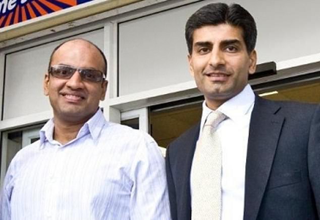 Brothers Simon (right) and Robin (left) Arora  are behind the extraordinary rise of discount store B&M Bargains, which has defied the gloom engulfing most of the High Street