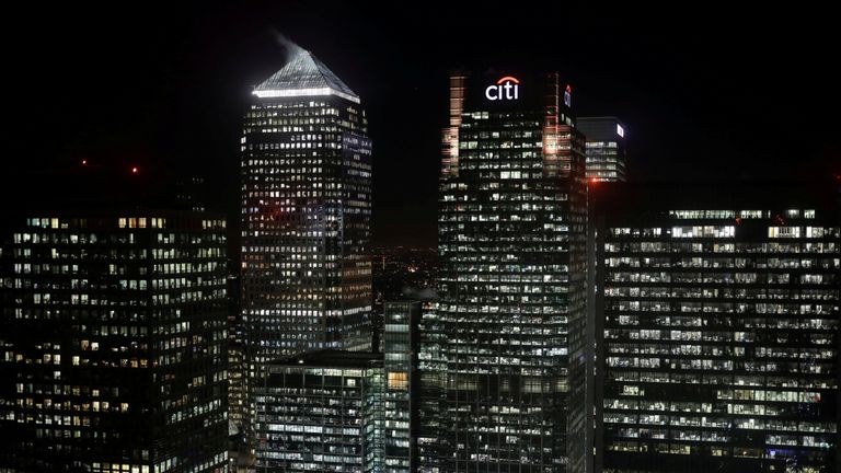 The Citibank building is seen in the financial district of Canary Wharf in London, Britain January 19, 2017