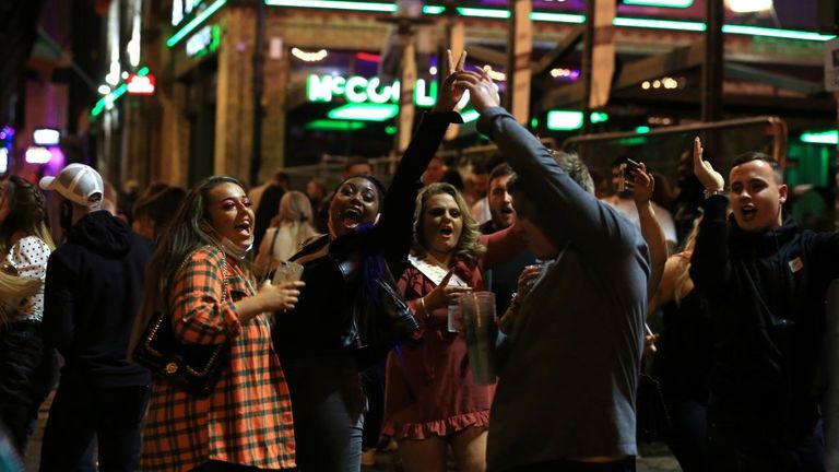 People in Liverpool were out on the town ahead on Saturday night as measures are expected to be tightened